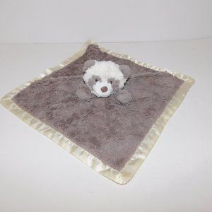 Mary Meyer Putty Panda Bear Gray White Plush Baby Security Blanket Yellow Trim